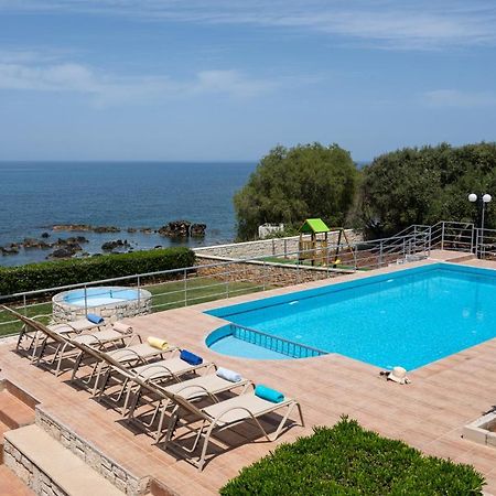 Beachfront Family Villa Katerina With Private Pool, Playground, Bbq & Amazing Sea Views! Petres  Exterior photo